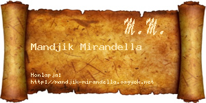 Mandjik Mirandella névjegykártya